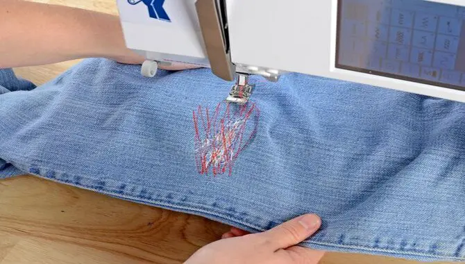 Sew The Patch Onto The Fabric Using A Zigzag Stitch