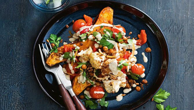 Spiced Chickpeas And Sweet Potato Fries