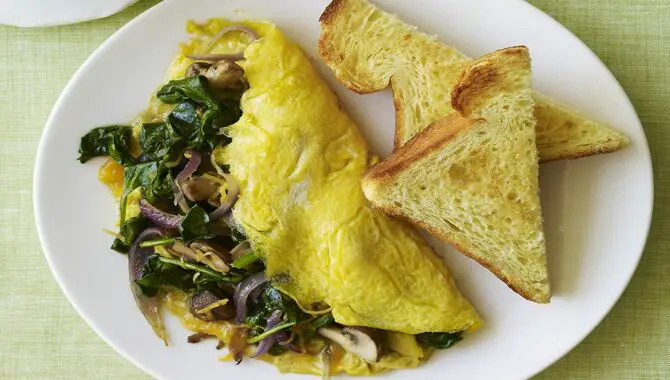 Spinach Omelet With Toast