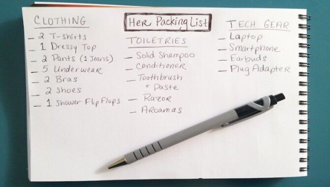 Create A Packing List And Check It Twice