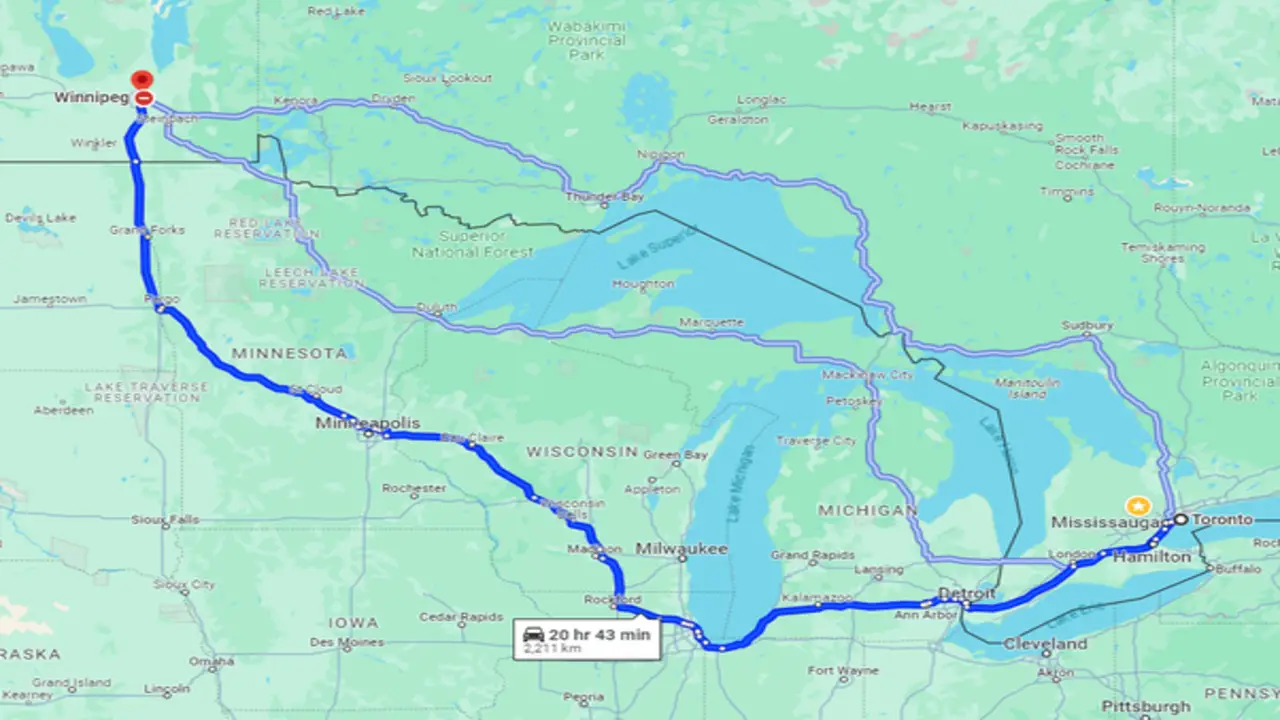 What Is The Minimum Toll Route From Toronto To Chicago