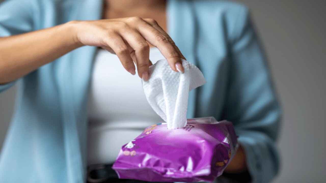 Clean The Patient's Diaper Area With Wet Wipes