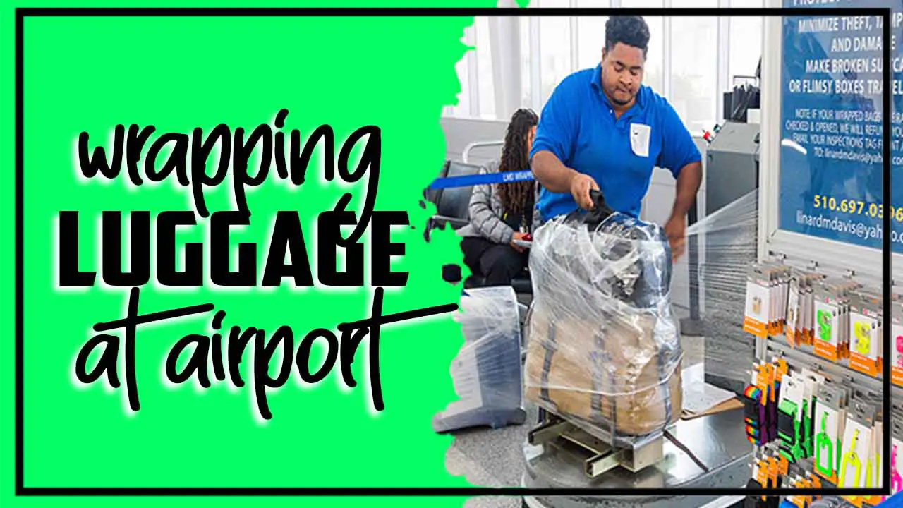 Wrapping Luggage At Airport