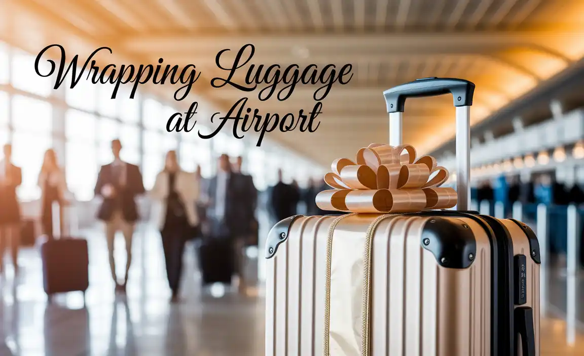 Wrapping Luggage At Airport