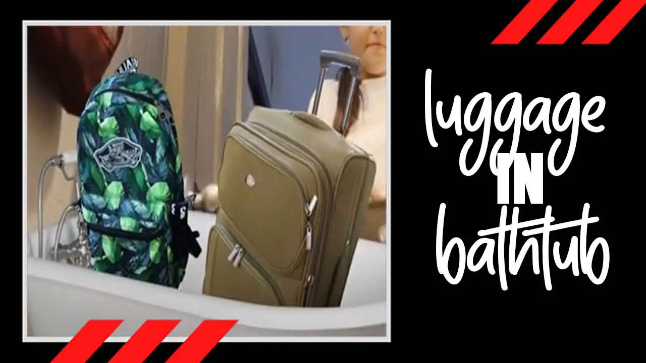 luggage in bathtub