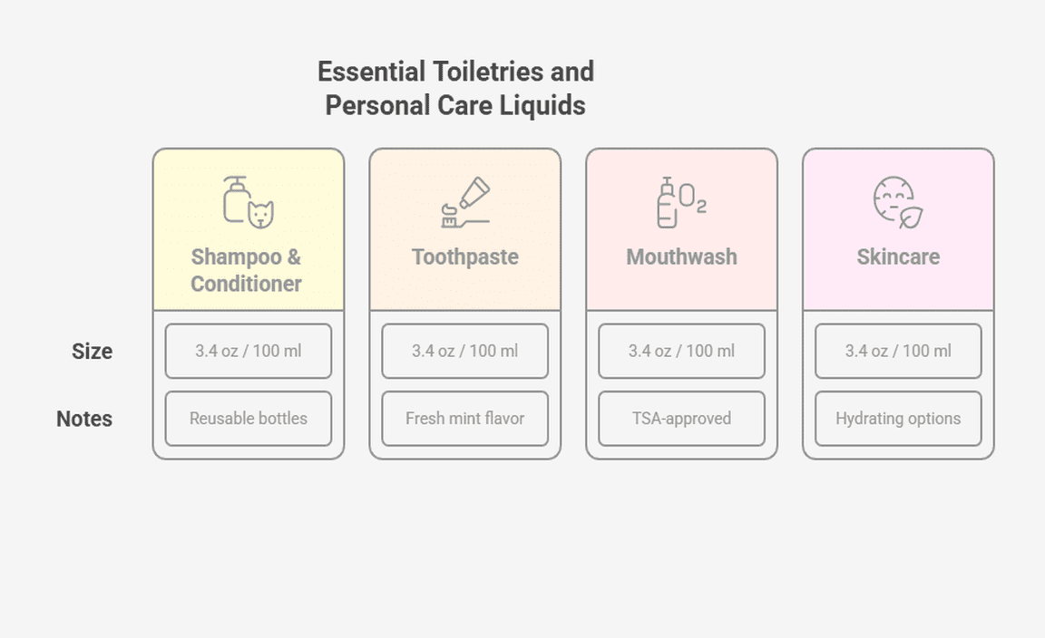 Essential Toiletries and Personal Care Liquids