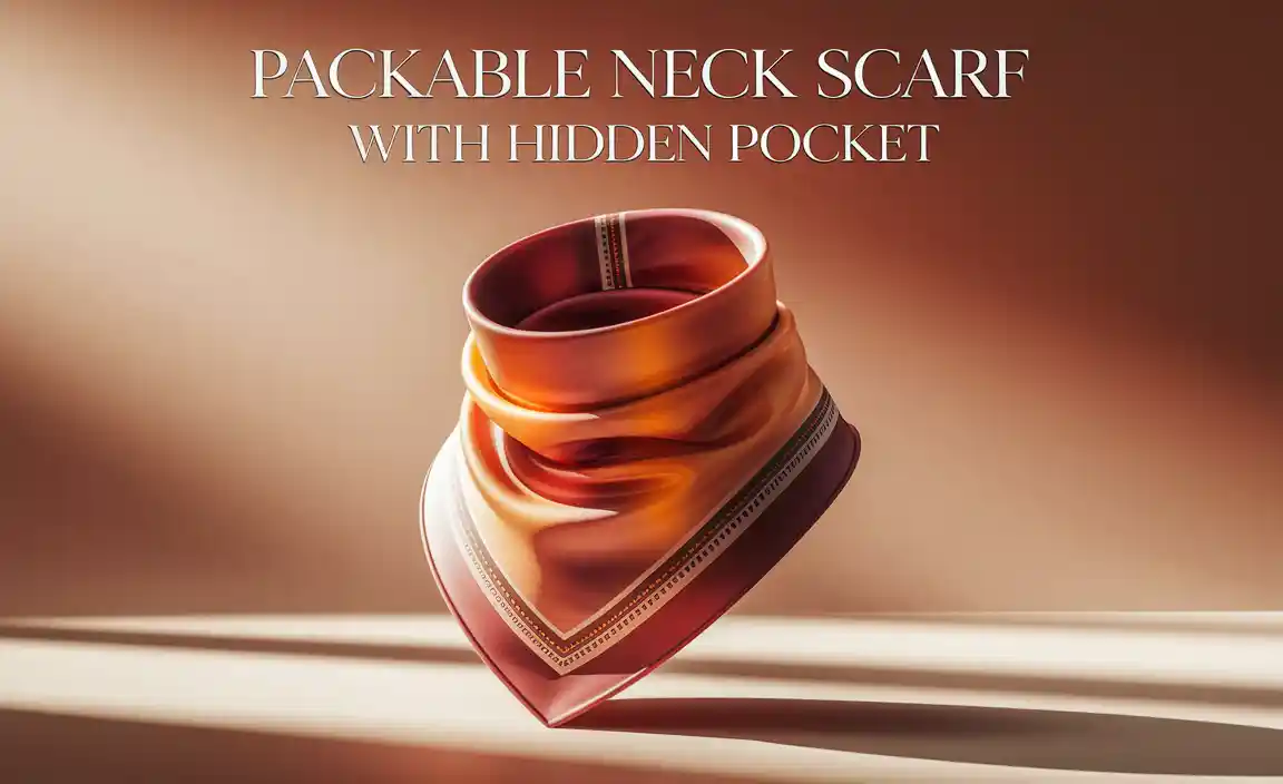 Packable Neck Scarf With Hidden Pocket